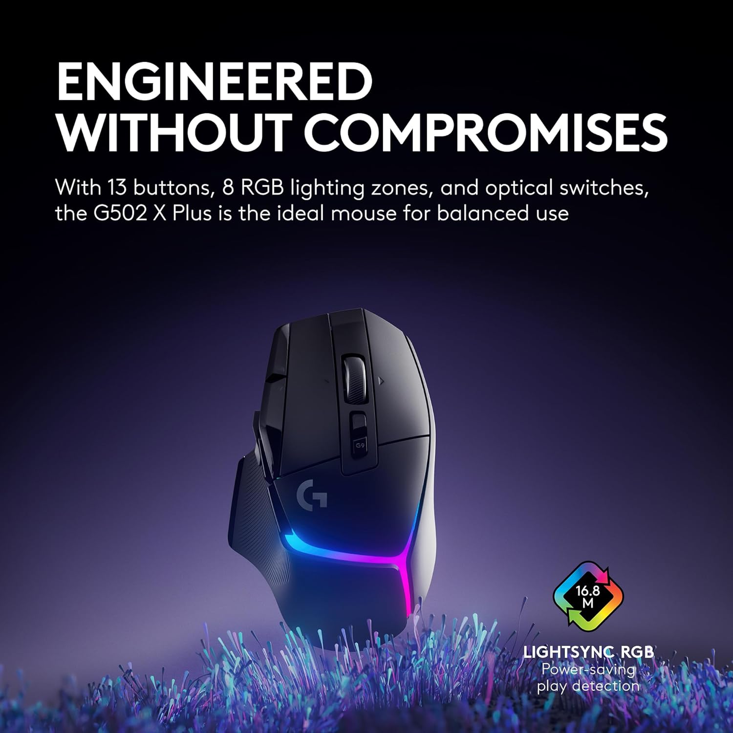 MOUSE GAMER LOGITECH G502 X PLUS WIRELESS RGB NEGRO - 3