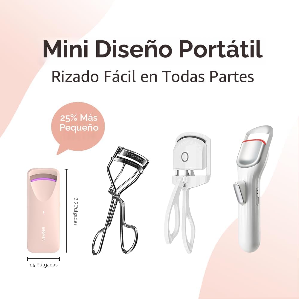 RIZADOR DE PESTAÑAS ELÉCTRICO BEOVEA CON CALOR, RECARGABLE USB-C - 4