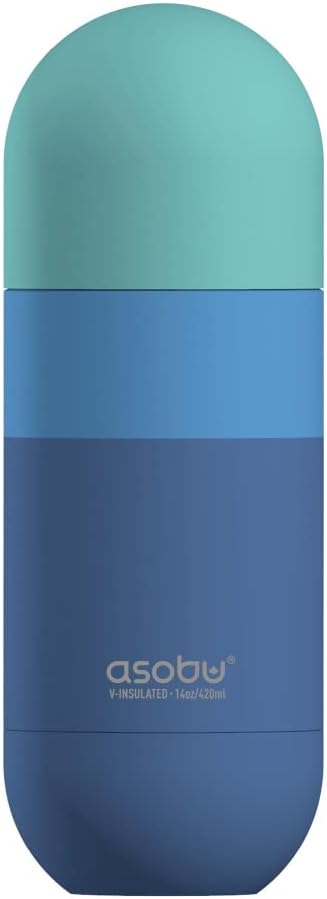 TERMO ASOBU ORB ACERO INOXIDABLE DOBLE PARED 414 ML AZUL PASTEL - 1