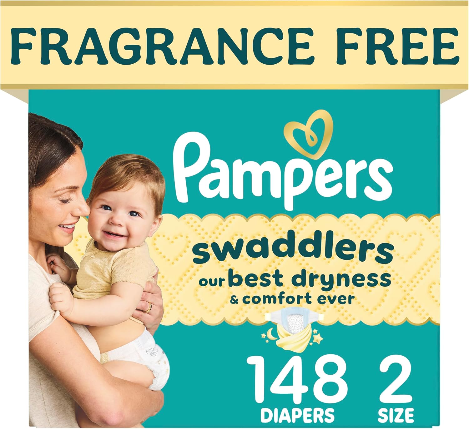 PAÑALES PAMPERS SWADDLERS TALLA 2 (10-22 LBS) 148 UNIDADES - 1