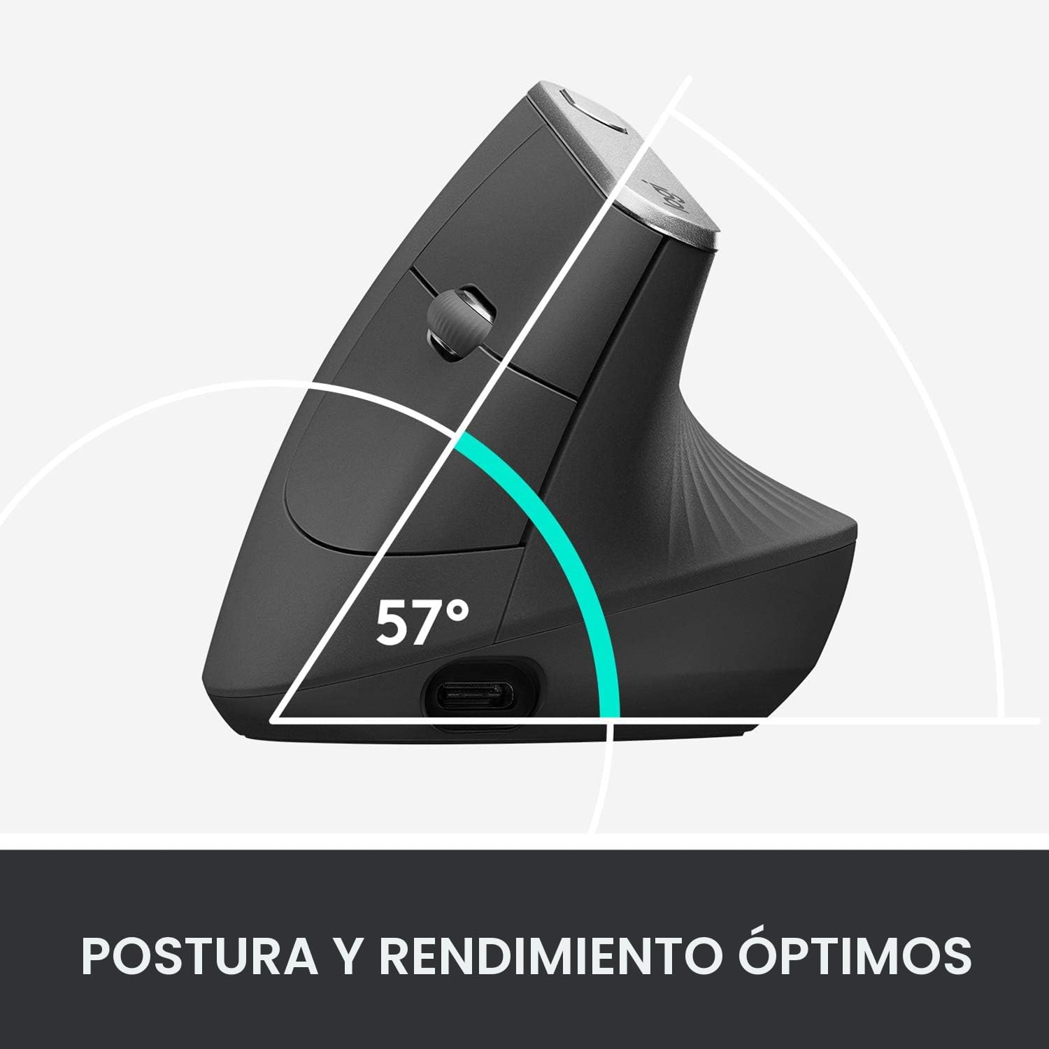 MOUSE LOGITECH MX VERTICAL WIRELESS ERGONÓMICO GRAFITO - 3