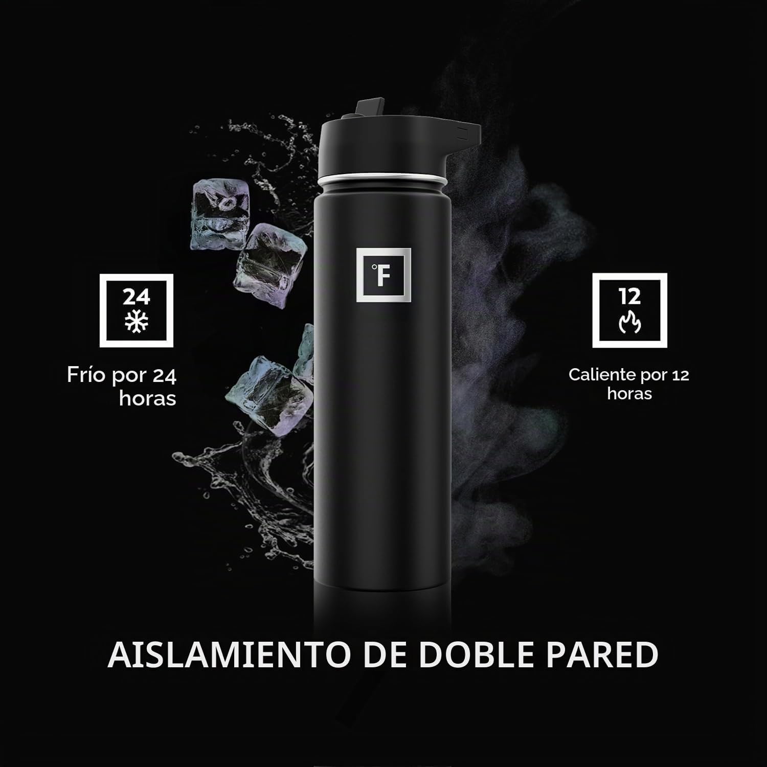 TERMO IRON FLASK 40 OZ BOCA ANCHA CON POPOTE - 4