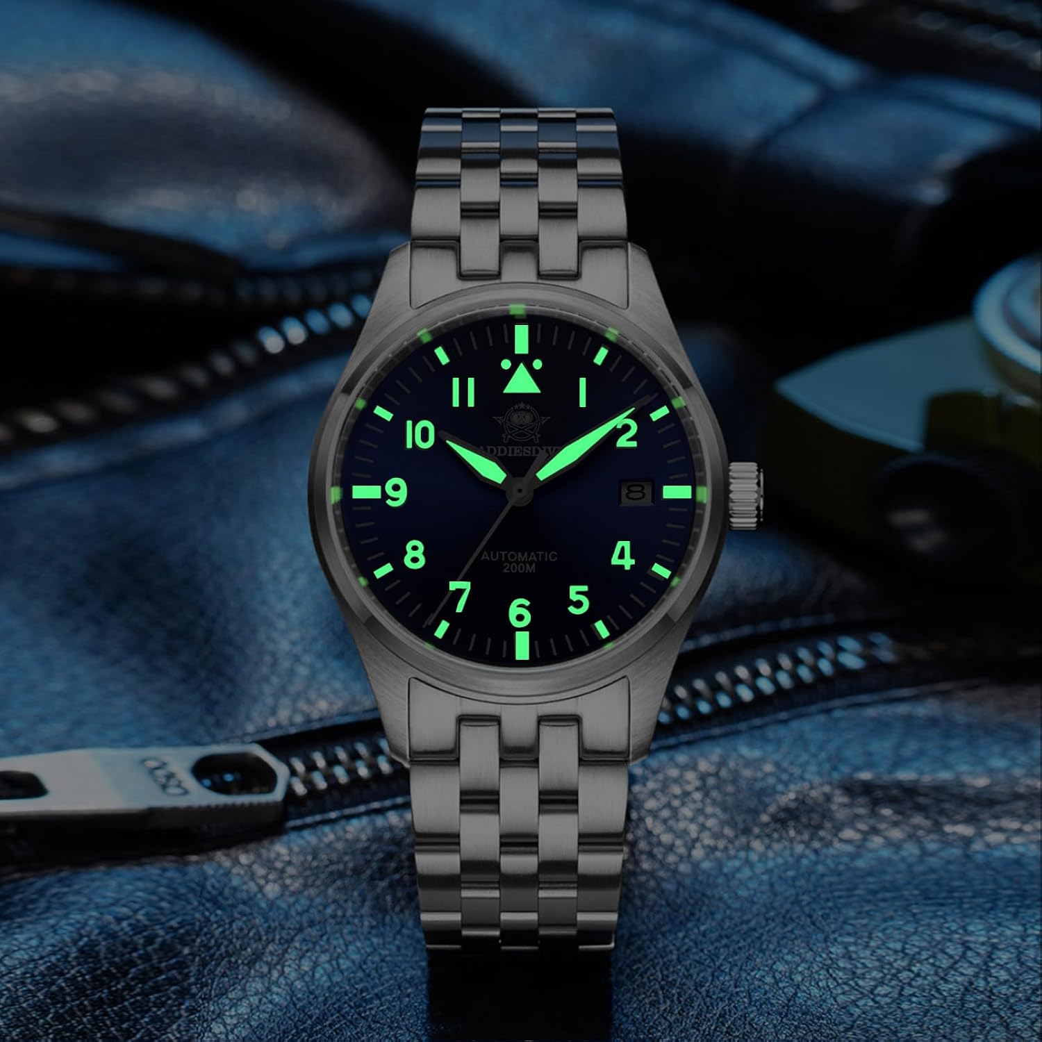 RELOJ ADDIESDIVE AUTOMÁTICO ACERO INOXIDABLE BUZO 200M ESFERA NEGRA - 4