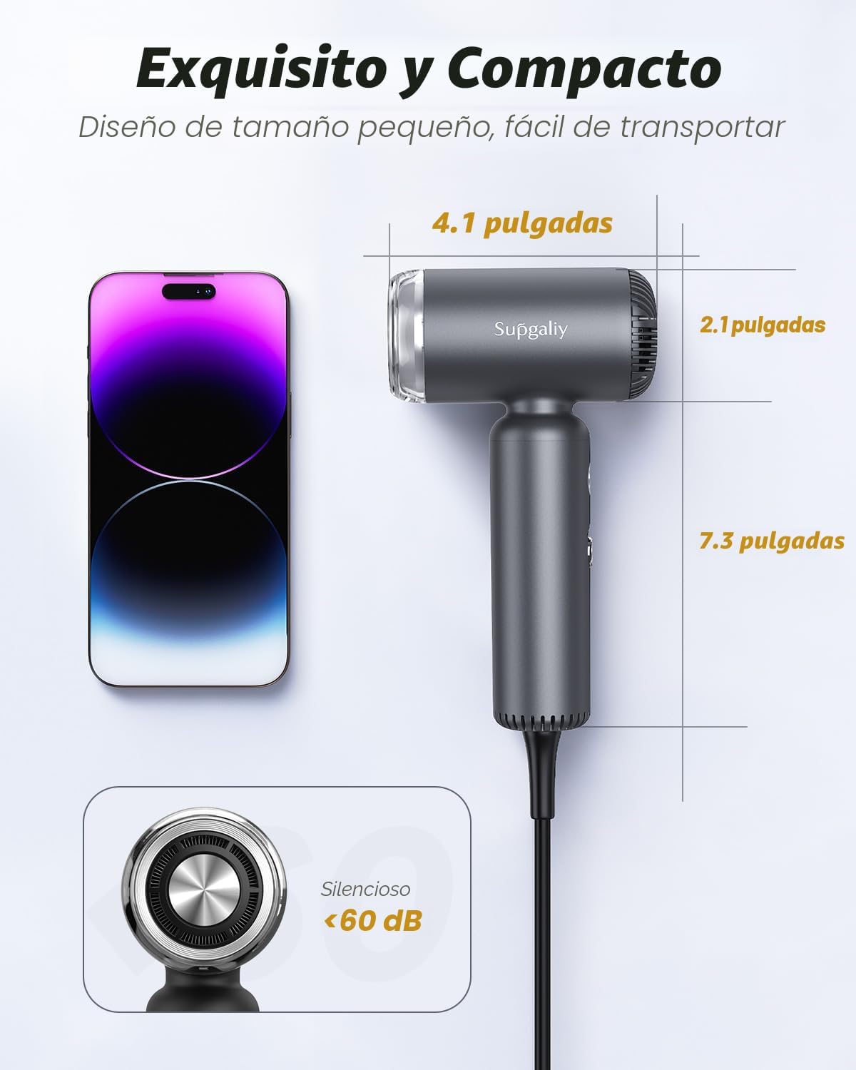 SECADORA DE CABELLO SUPGALIY DUAL VOLTAGE 1500W CON DIFUSOR MAGNÉTICO - 4