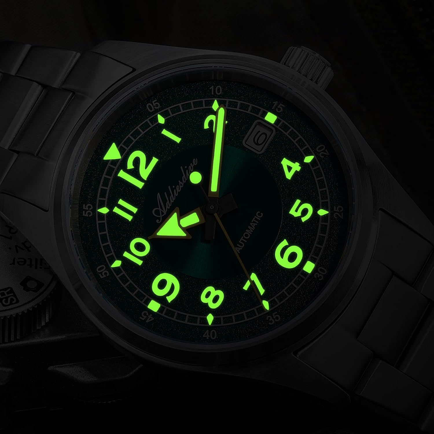 RELOJ ADDIESDIVE AUTOMÁTICO ACERO INOXIDABLE BUZO 200M ESFERA NEGRA - 3