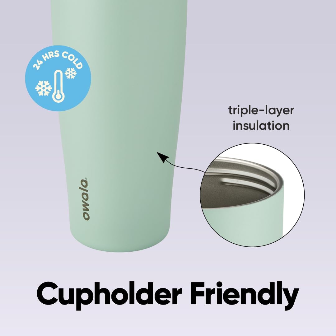 BOTELLA OWALA FREESIP TUMBLER ACERO INOXIDABLE 40 OZ VERDE EUCALIPTO - 4