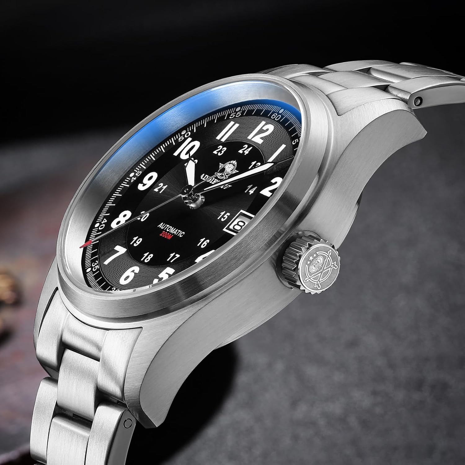RELOJ ADDIESDIVE AUTOMÁTICO ACERO INOXIDABLE BUZO 200M ESFERA NEGRA - 3