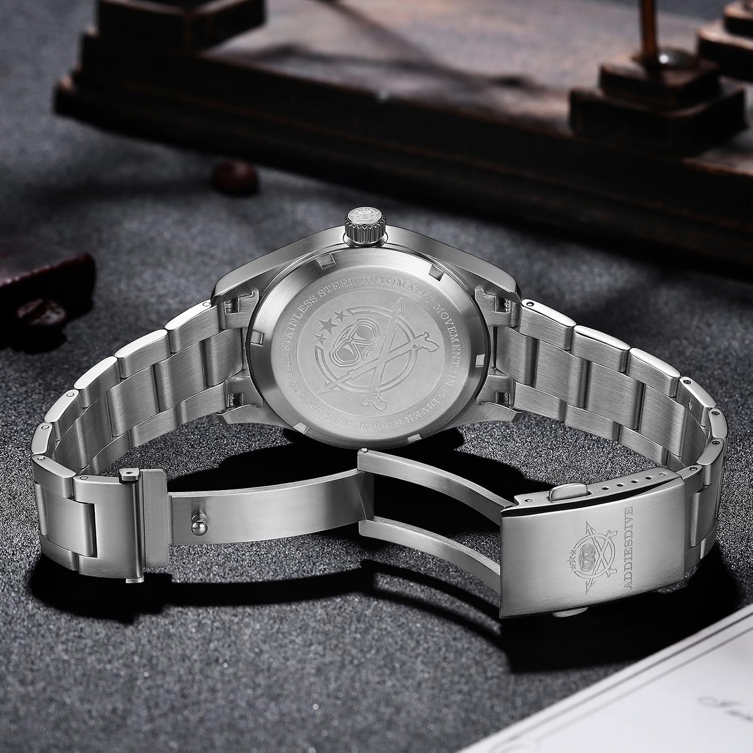 RELOJ ADDIESDIVE AUTOMÁTICO ACERO INOXIDABLE BUZO 200M ESFERA NEGRA - 5