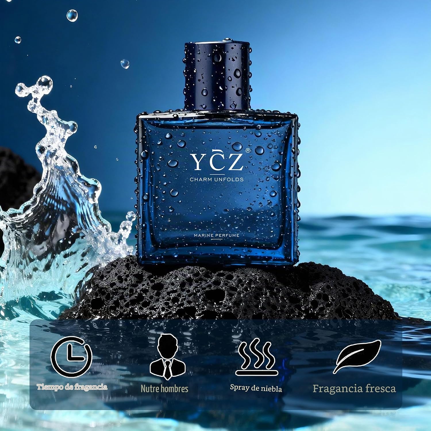 PERFUME YCZ MIDNIGHT MARINE EAU DE PARFUM PARA HOMBRE 1.7 FL OZ PACK X2 - 2