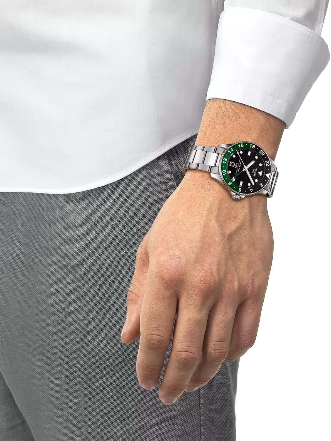 RELOJ TISSOT SEASTAR 1000 SWISS QUARTZ GMT 40MM ESFERA NEGRA HOMBRE - 5