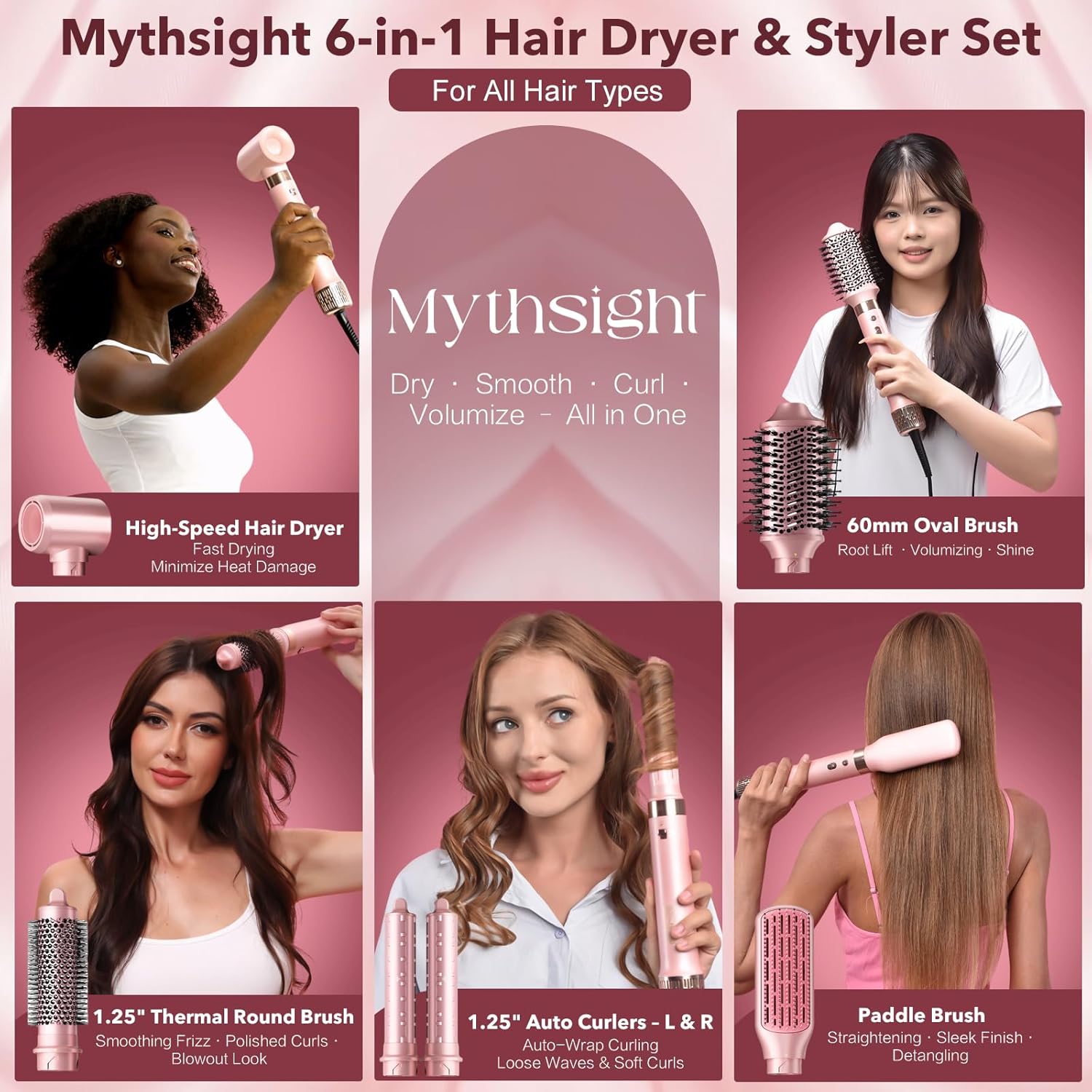 SECADORA DE CABELLO STYLEVIBE 6 EN 1 CON RIZADOR AUTOMÁTICO DUAL VOLTAGE - 2