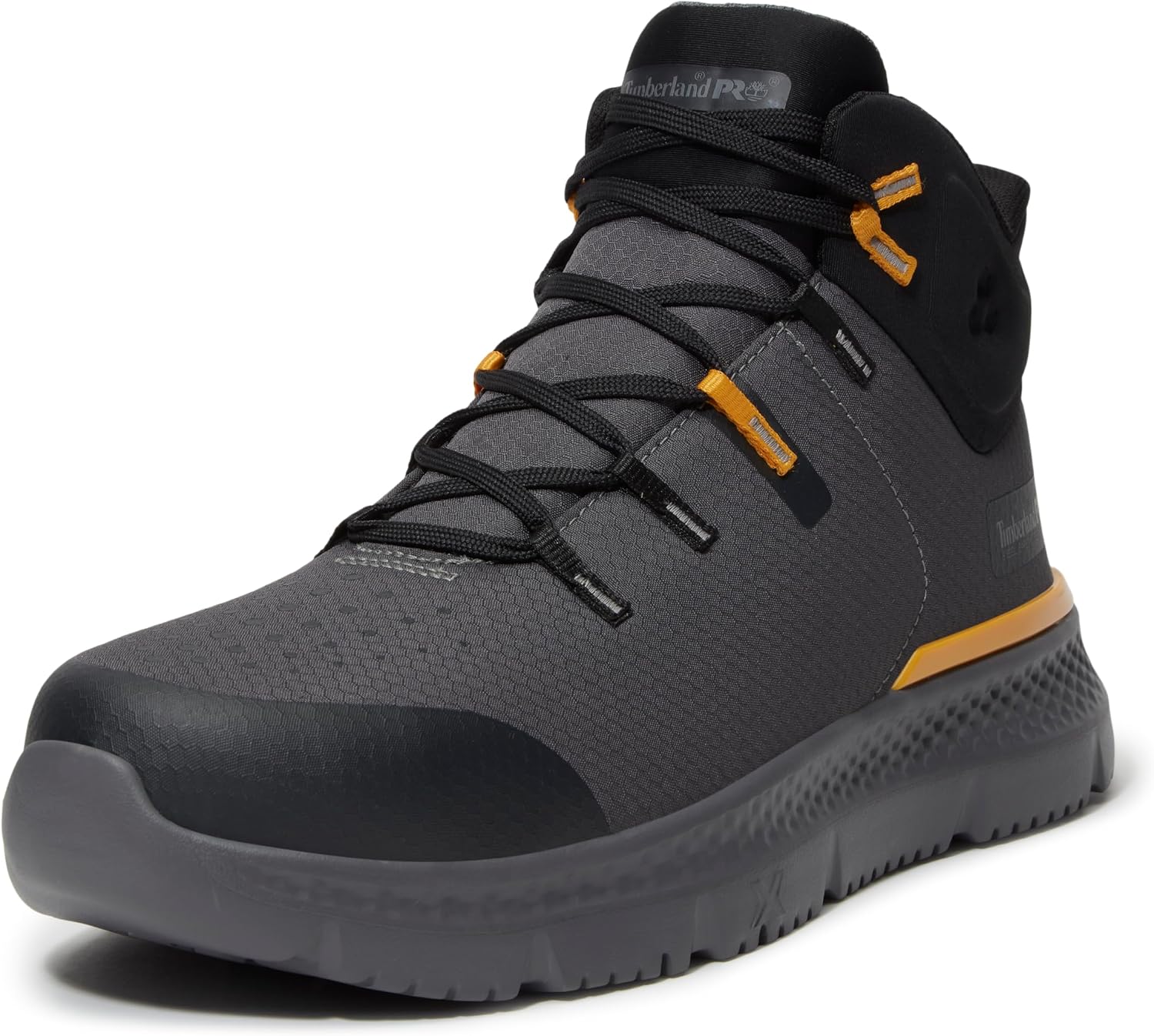 ZAPATO DE TRABAJO TIMBERLAND PRO INTERCEPT MID CON PUNTA DE SEGURIDAD DE ACERO GRIS Y AMARILLO - 1