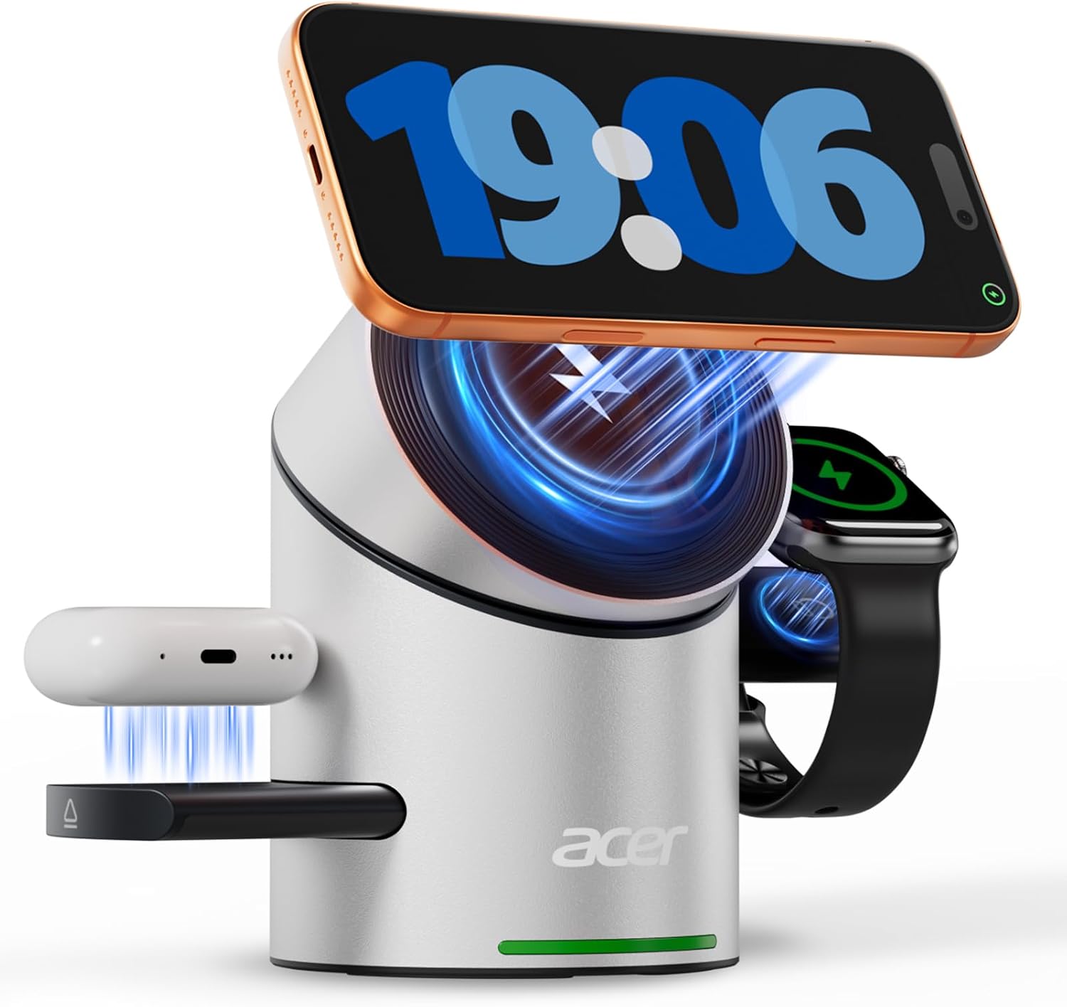 ESTACIÓN DE CARGA INALÁMBRICA ACER PRIME 3 EN 1 PARA APPLE CON MAGSAFE - 1