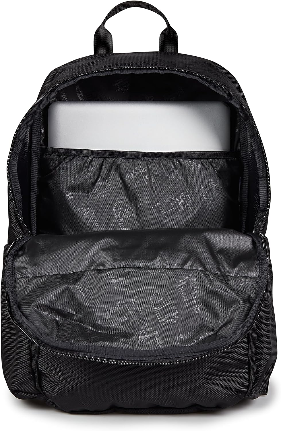MOCHILA JANSPORT VENTURE DAYPACK NEGRO CON COMPARTIMENTO ACOLCHADO PARA LAPTOP - 5