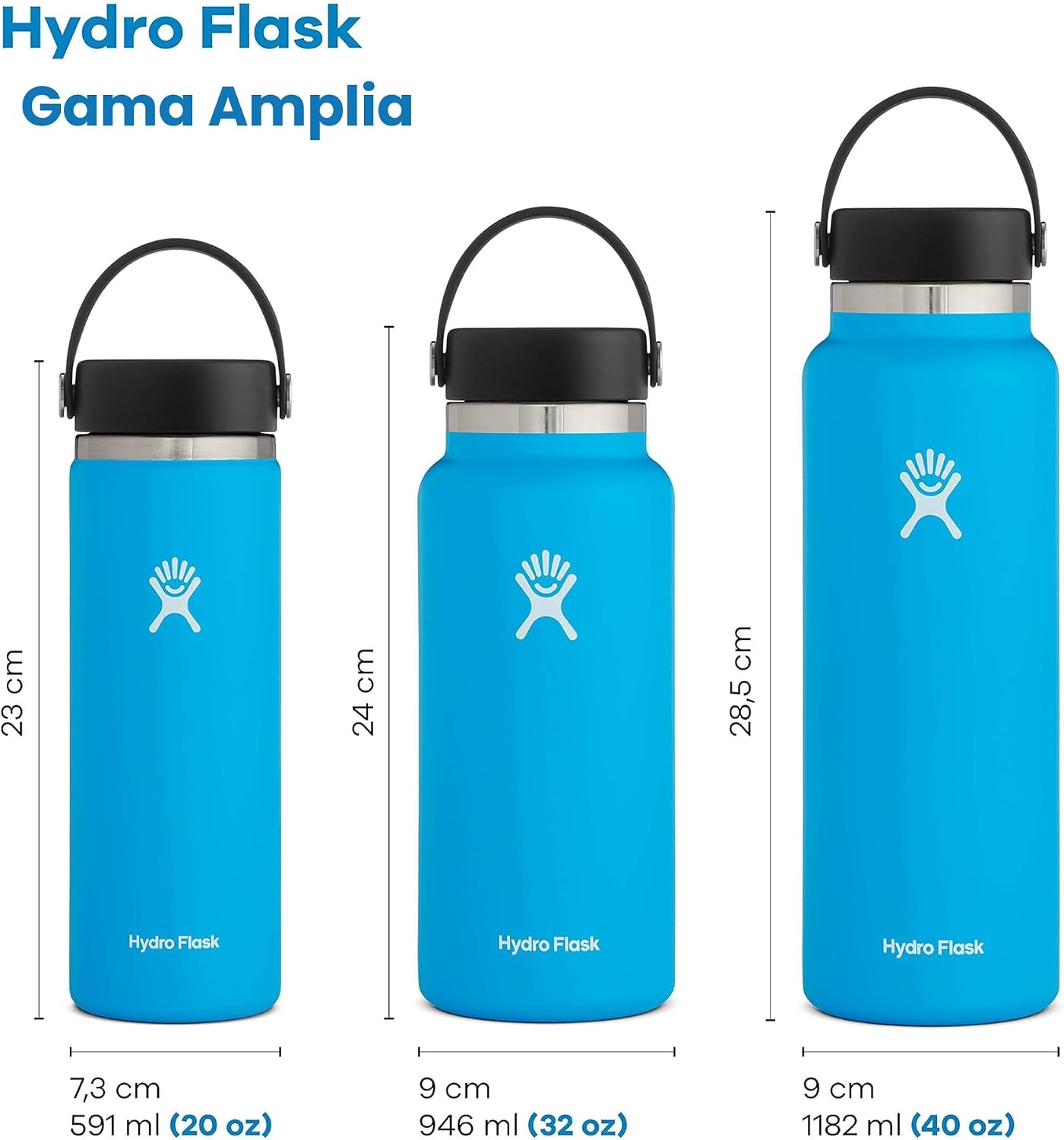 TERMO HYDRO FLASK WATER BOTTLE BOCA ANCHA 32 OZ SANDÍA - 3