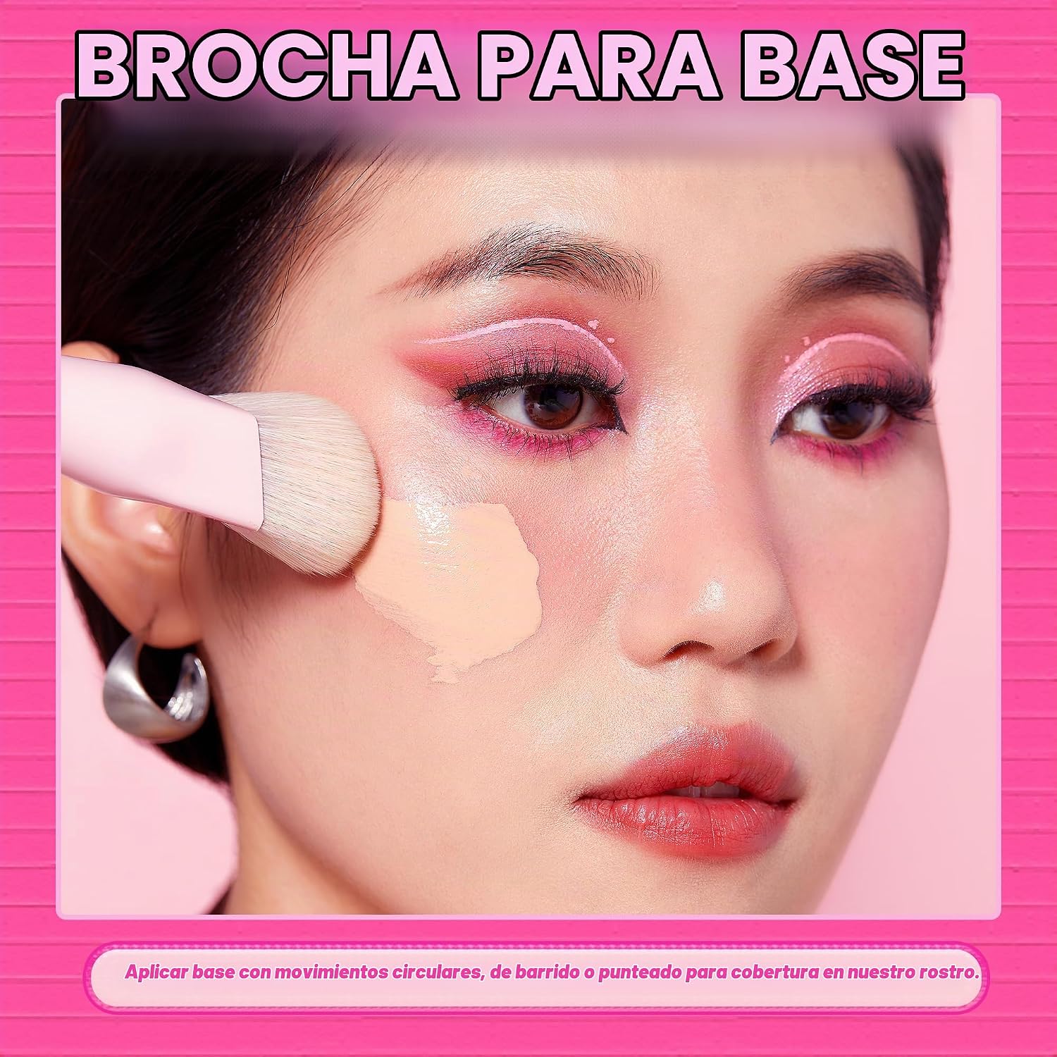 JUEGO DE BROCHAS JESSUP PARA BASE Y CORRECTOR T497 ROSA - 4