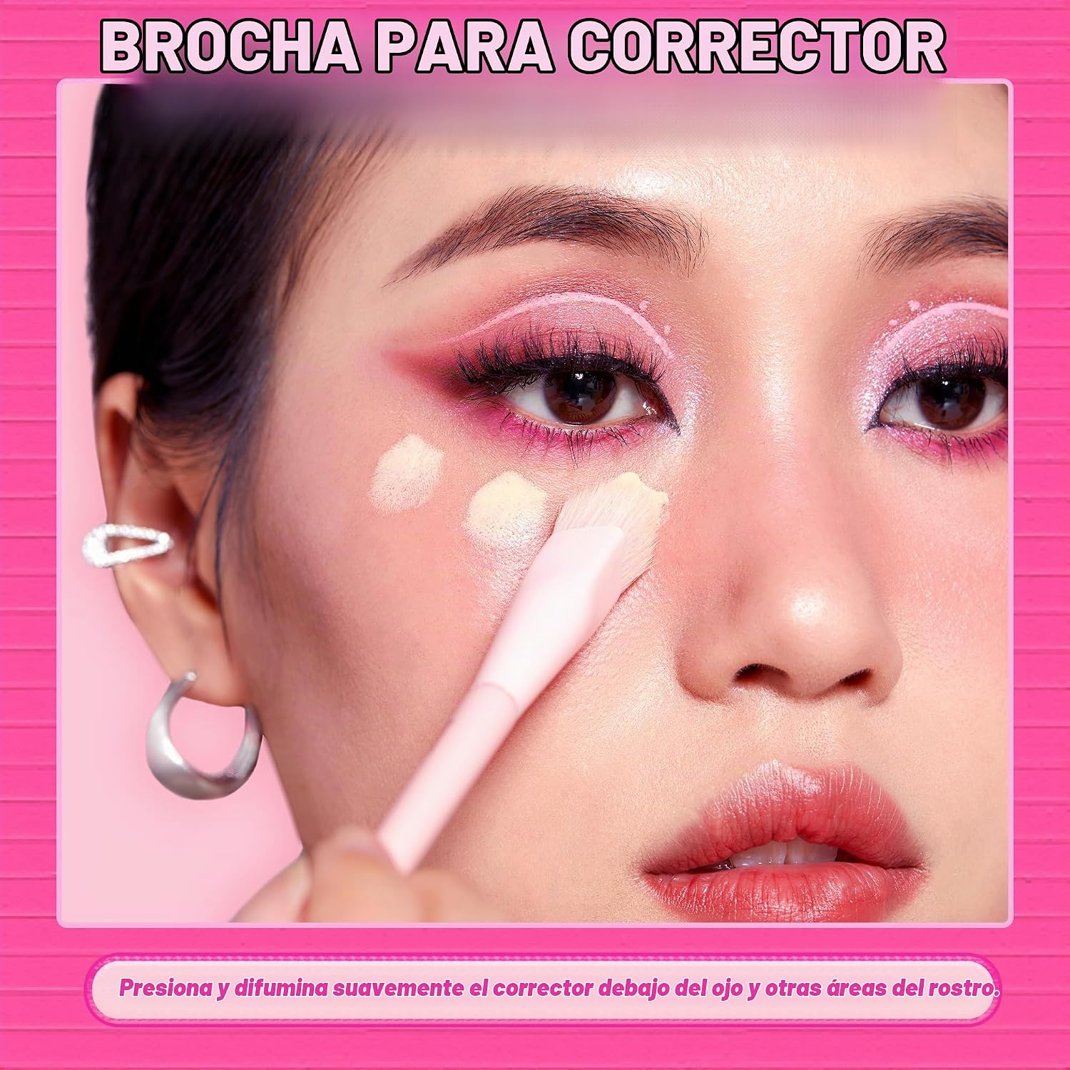 JUEGO DE BROCHAS JESSUP PARA BASE Y CORRECTOR T497 ROSA - 5