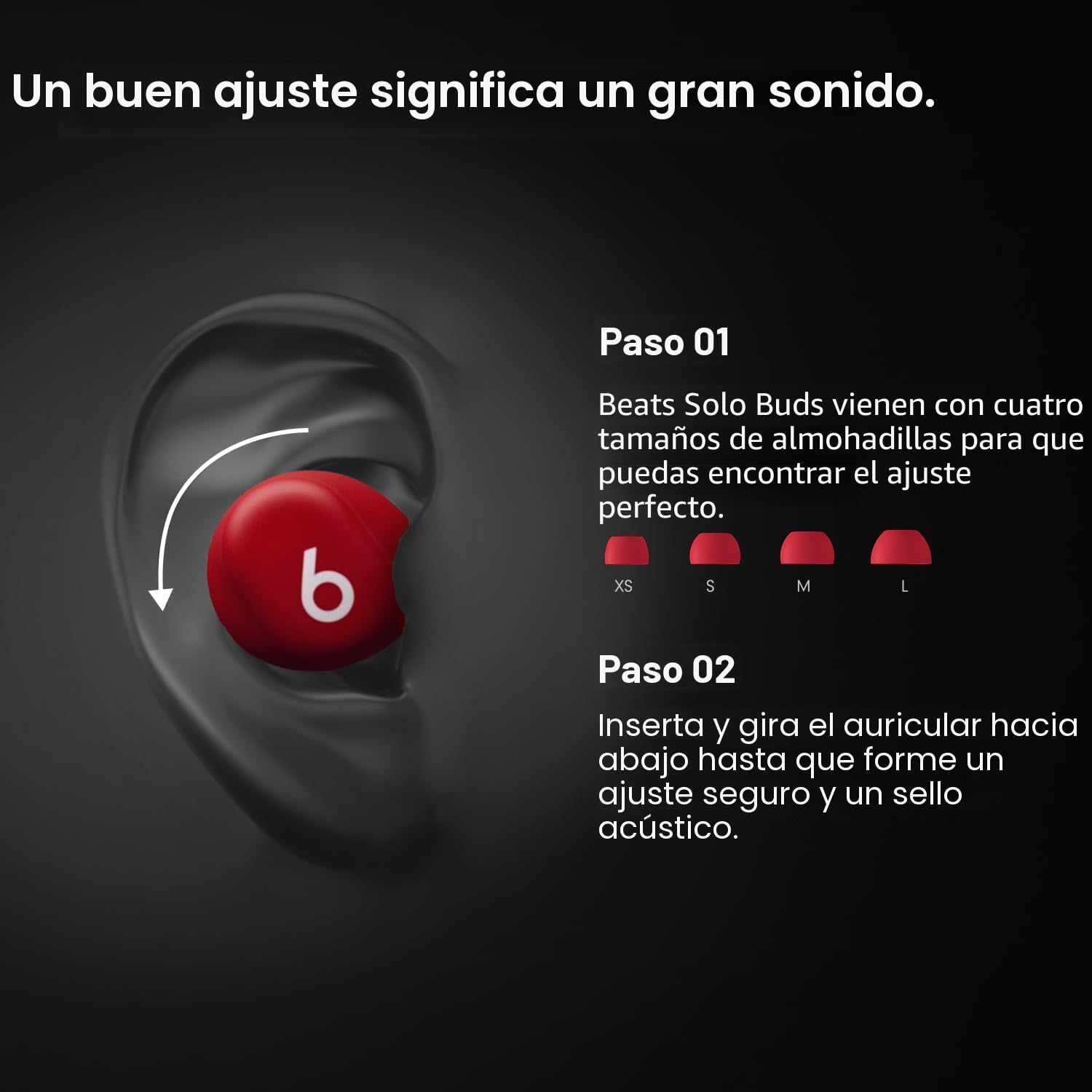 AUDÍFONOS BEATS SOLO BUDS WIRELESS BLUETOOTH ROJO TRANSPARENTE - 2