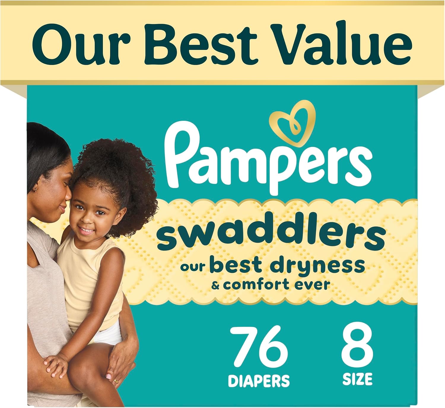 PAÑALES PAMPERS SWADDLERS TALLA 8 (30+ LBS) 76 UNIDADES - 1