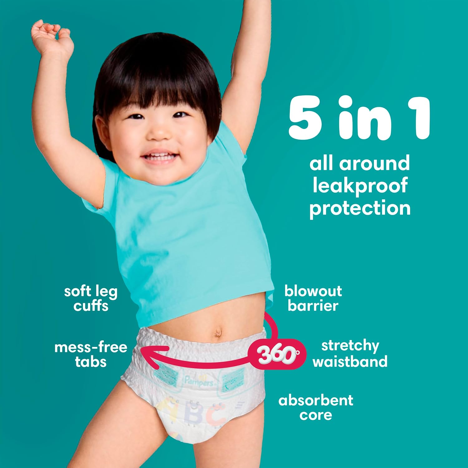 PAÑAL PAMPERS CRUISERS 360 TALLA 8 38 UNIDADES - 5
