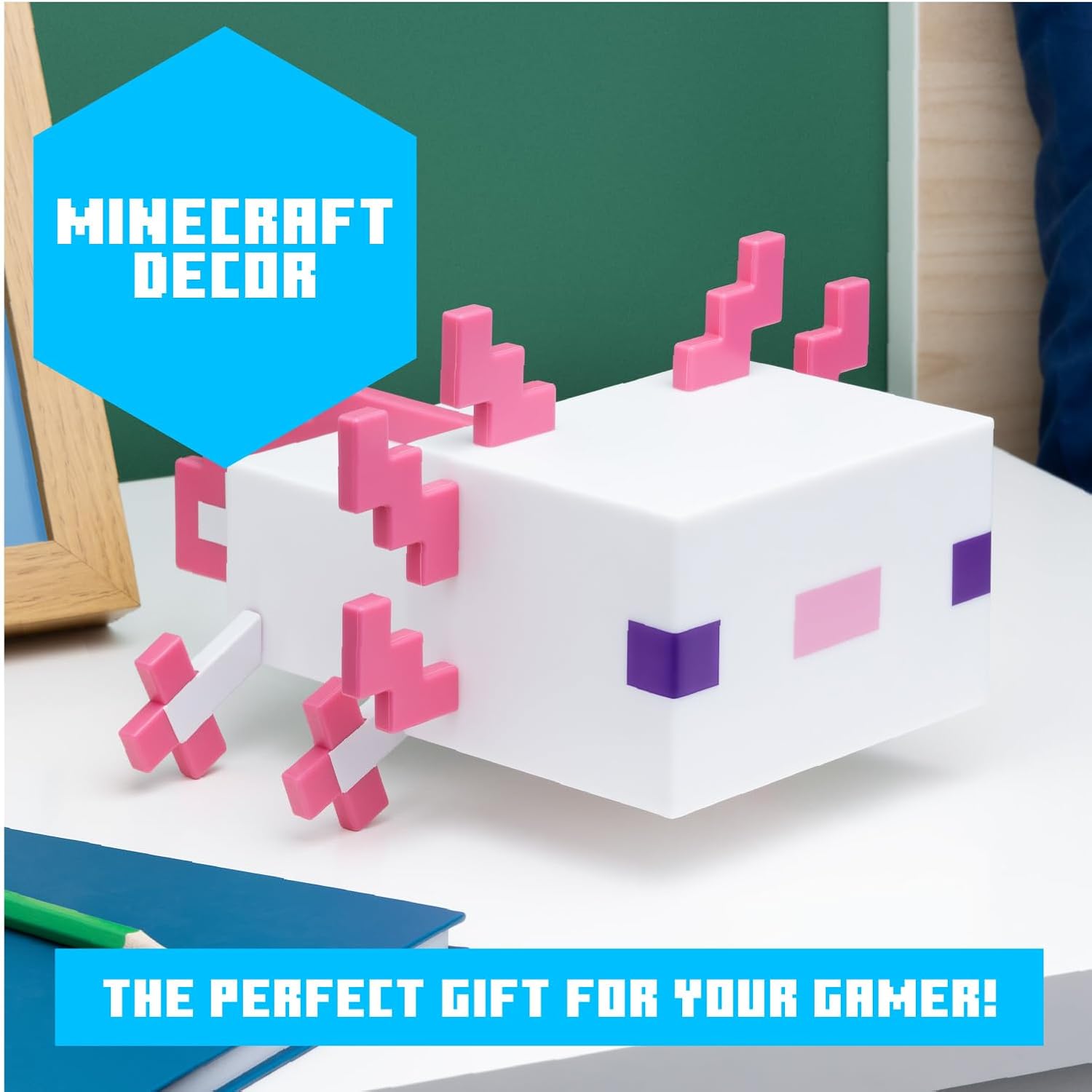 LÁMPARA DE MESA PALADONE MINECRAFT AXOLOTL LIGHT MULTICOLOR CON 5 MODOS DE LUZ - 2