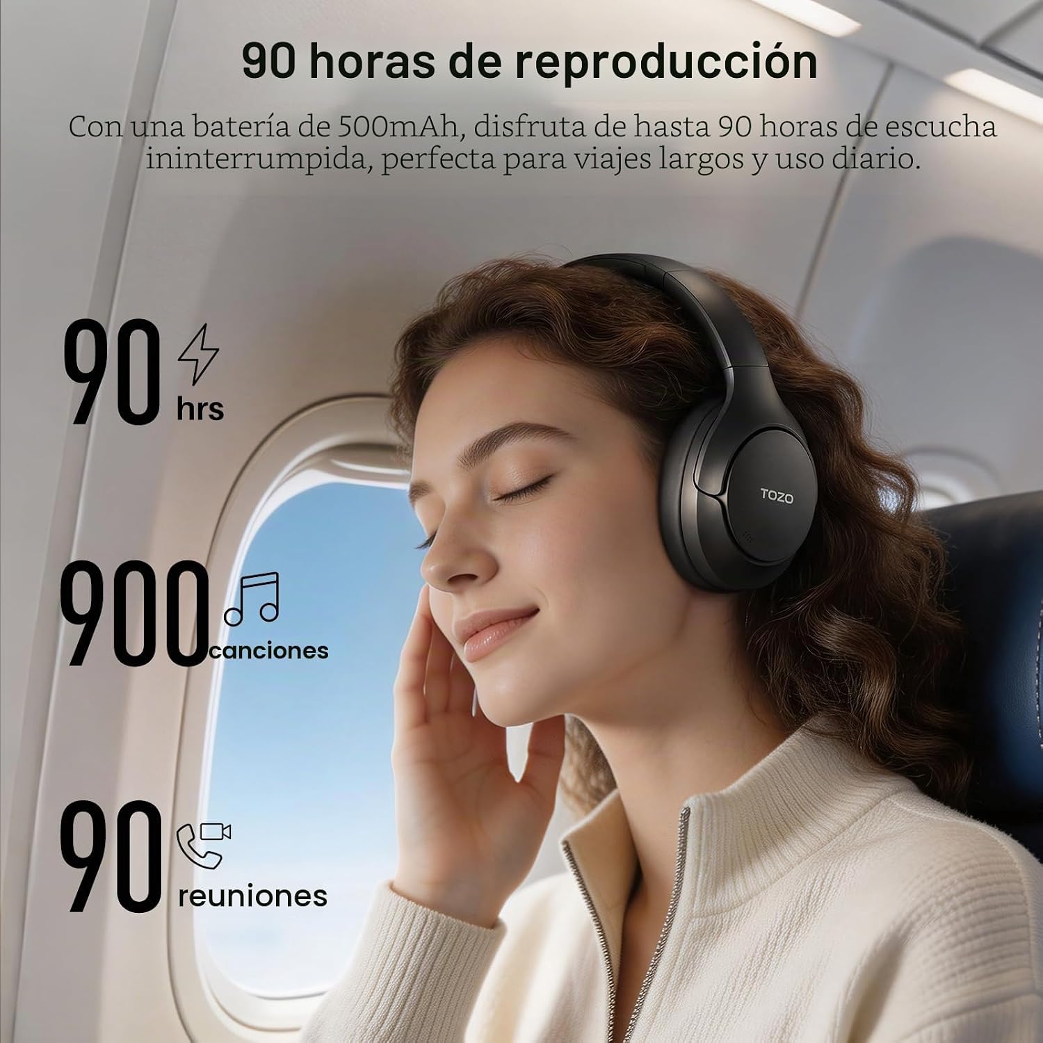AUDÍFONOS INALÁMBRICOS TOZO HT3 CON CANCELACIÓN DE RUIDO HÍBRIDA Y 90 HORAS DE BATERÍA - 5