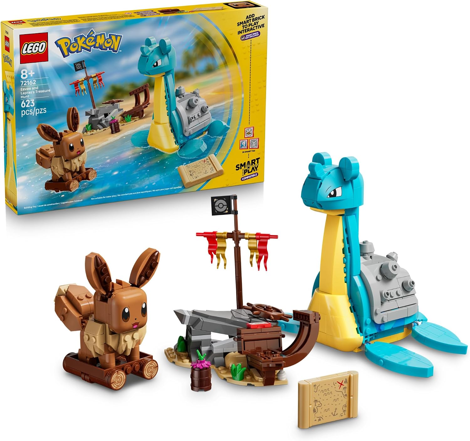 SET DE CONSTRUCCIÓN LEGO POKÉMON SMART PLAY EEVEE Y LAPRAS BÚSQUEDA DEL TESORO 72162 - 1