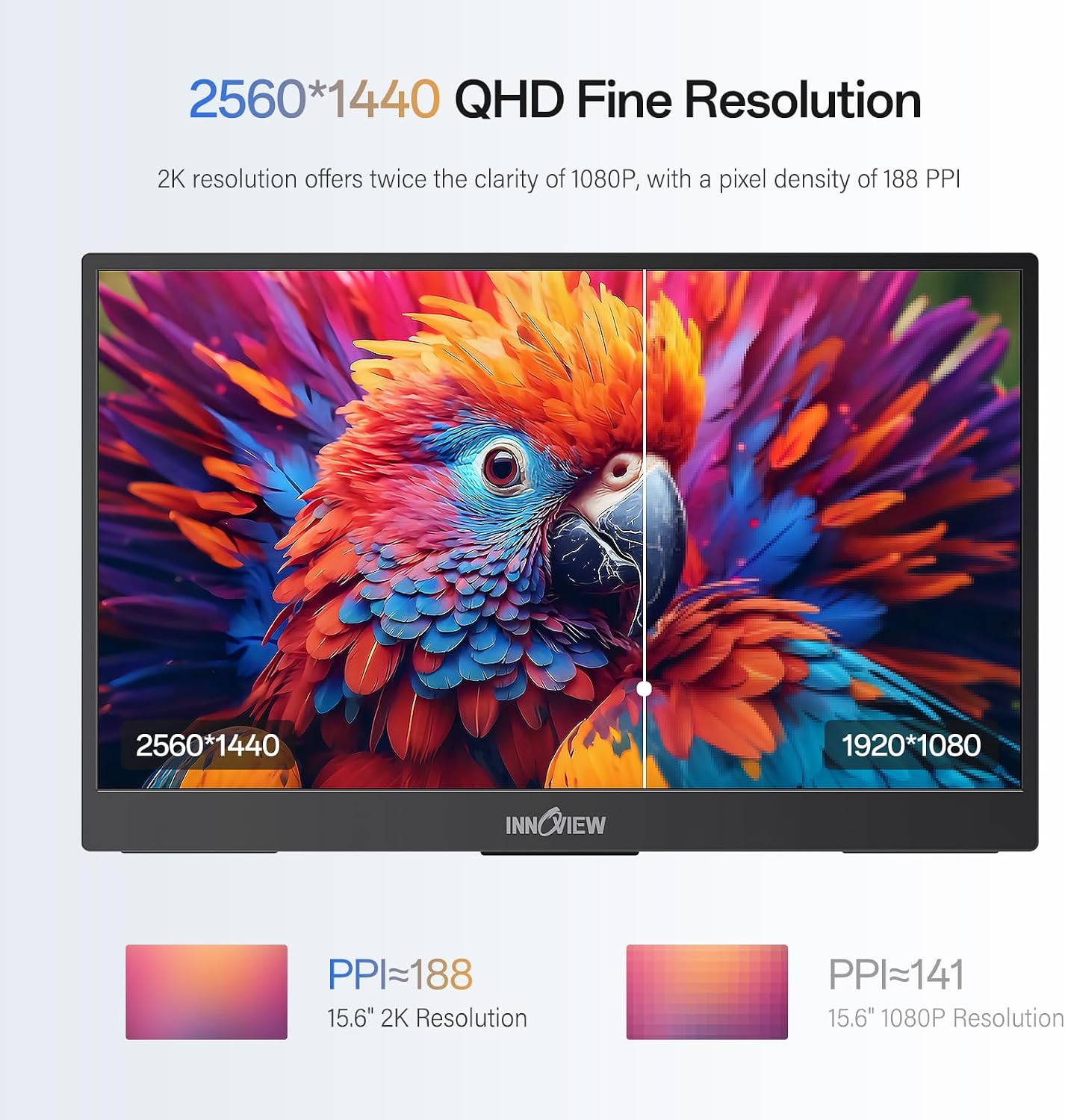 MONITOR PORTÁTIL INNOVIEW 15.6' QHD 2K USB-C HDMI - 3