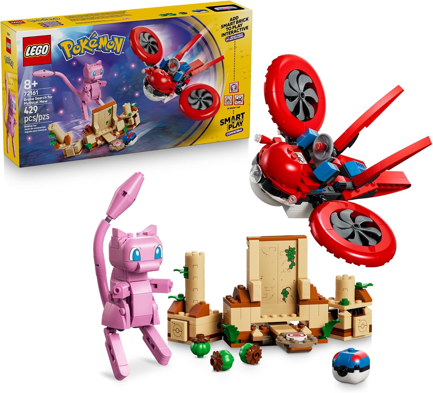 JUGUETE DE CONSTRUCCIÓN LEGO POKÉMON SMART PLAY DRONE SEARCH FOR MYTHICAL MEW 72161 - 1