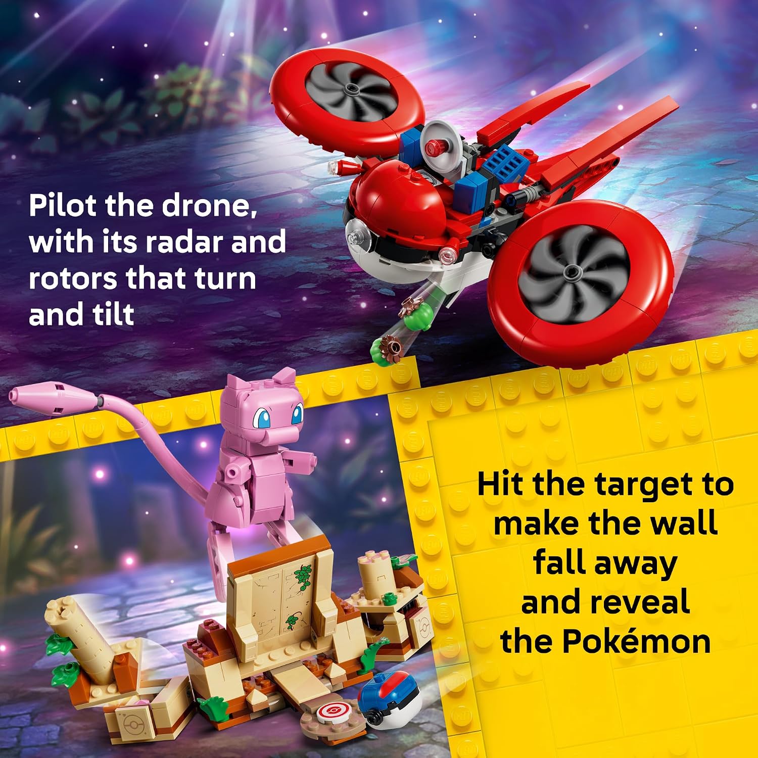 JUGUETE DE CONSTRUCCIÓN LEGO POKÉMON SMART PLAY DRONE SEARCH FOR MYTHICAL MEW 72161 - 3