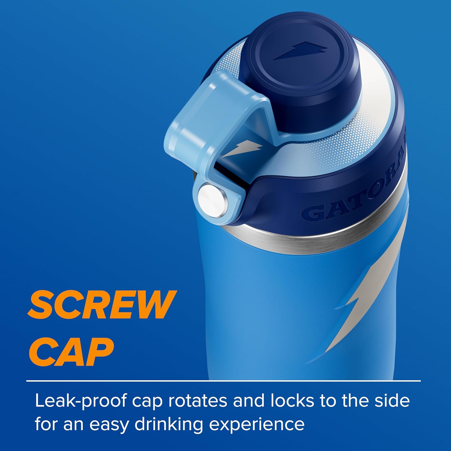 BOTELLA GATORADE OVERTIME ACERO INOXIDABLE 22OZ AZUL MARINO - 3