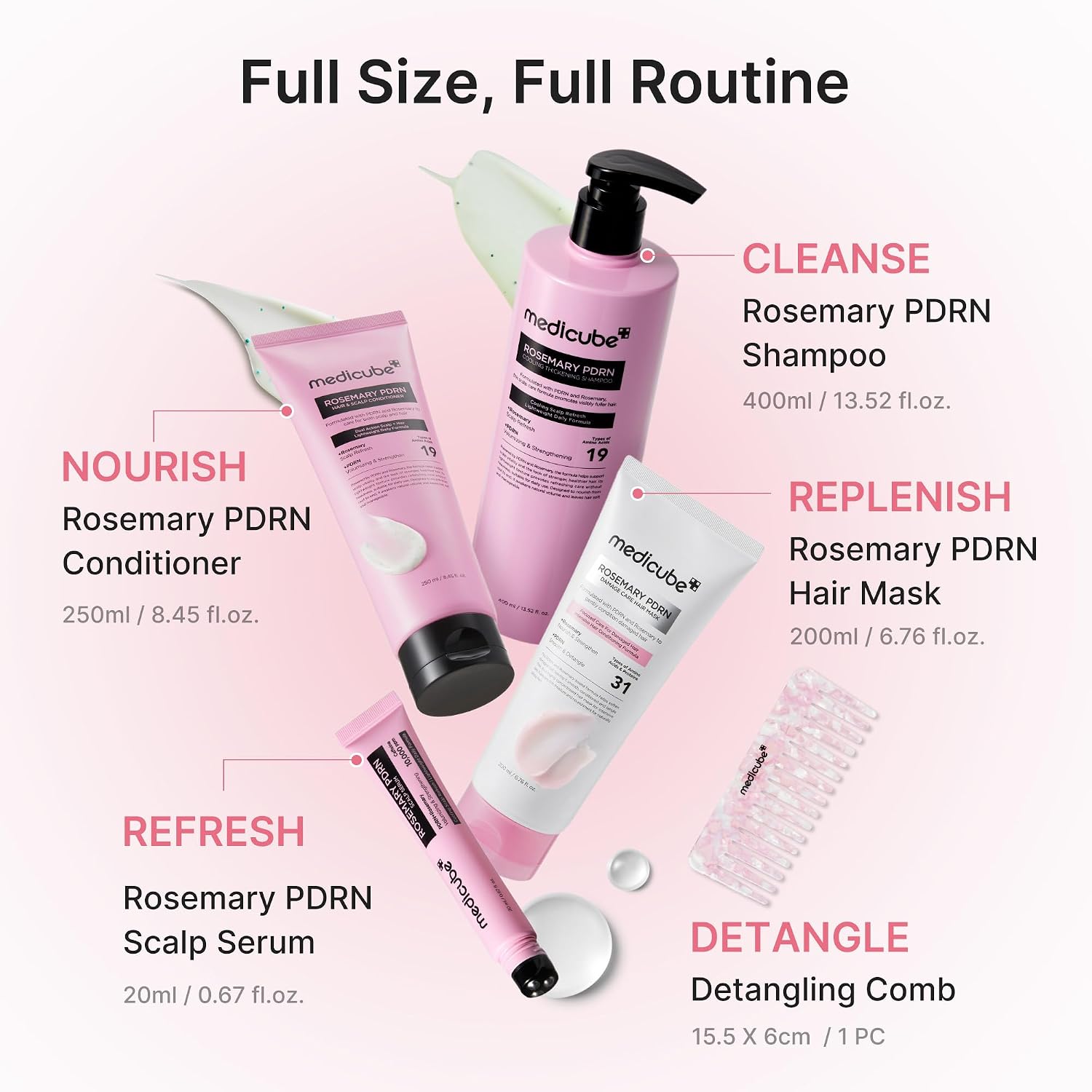 SET DE CAPILAR MEDICUBE ROSEMARY PDRN GLASS HAIR 5 PIEZAS - 3