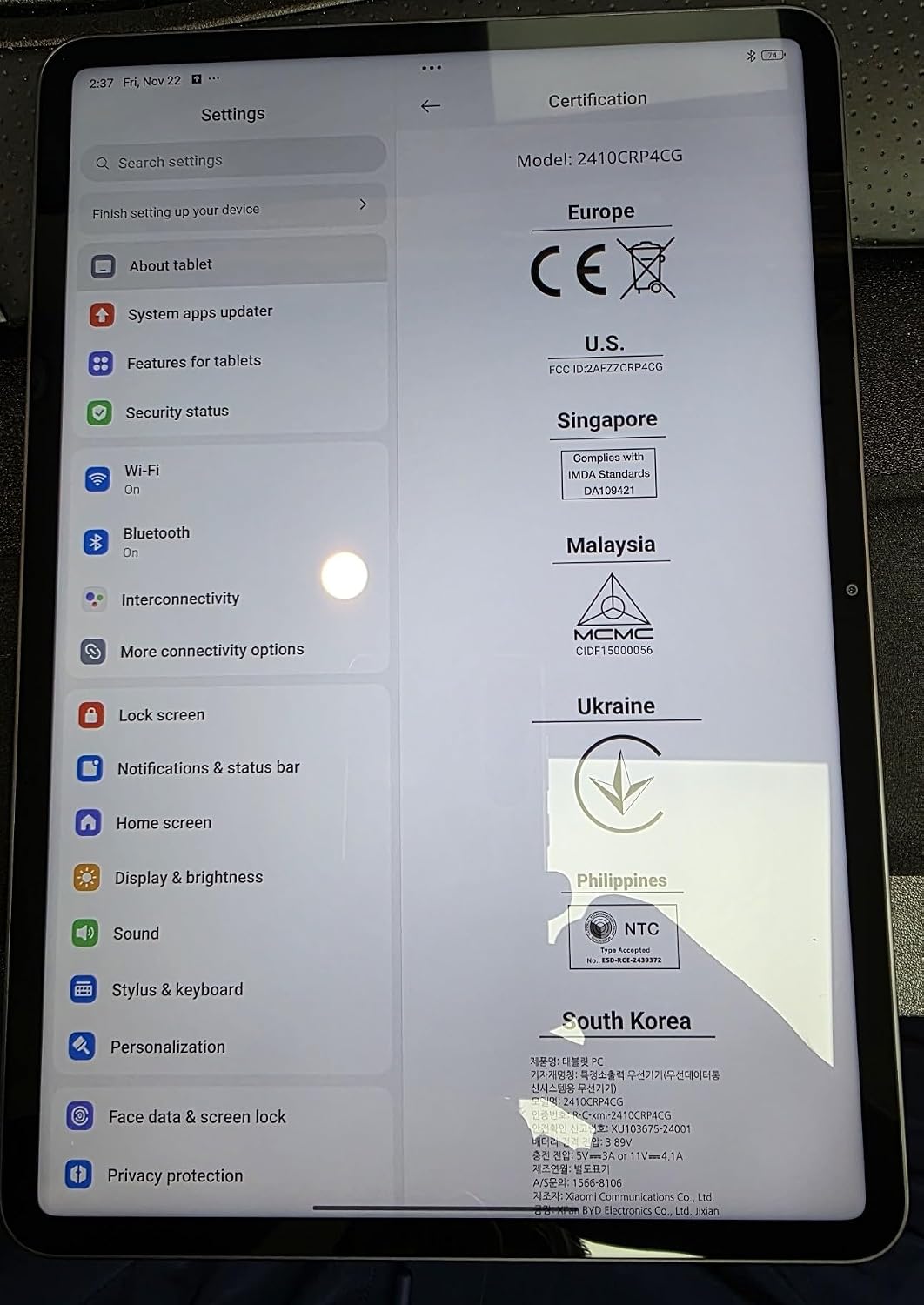 TABLET XIAOMI PAD 8 AI WIFI 11.2 PULGADAS 3.2K 144HZ 256GB 12GB AZUL - 2