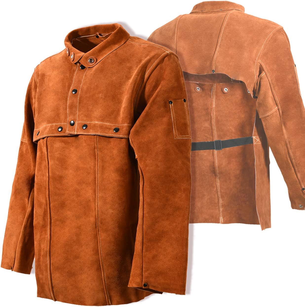 CAMISA DE CUERO PARA SOLDADOR LEASEEK MARRÓN - 1
