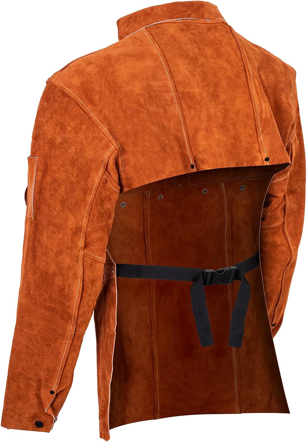 CAMISA DE CUERO PARA SOLDADOR LEASEEK MARRÓN - 4