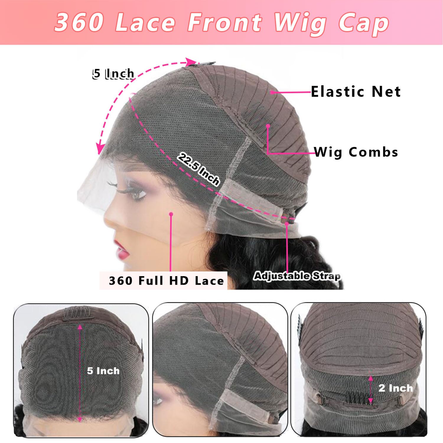PELUCA 360 LACE FRONT CABELLO HUMANO ONDA BODY 20 PULGADAS DENSIDAD 220 - 5