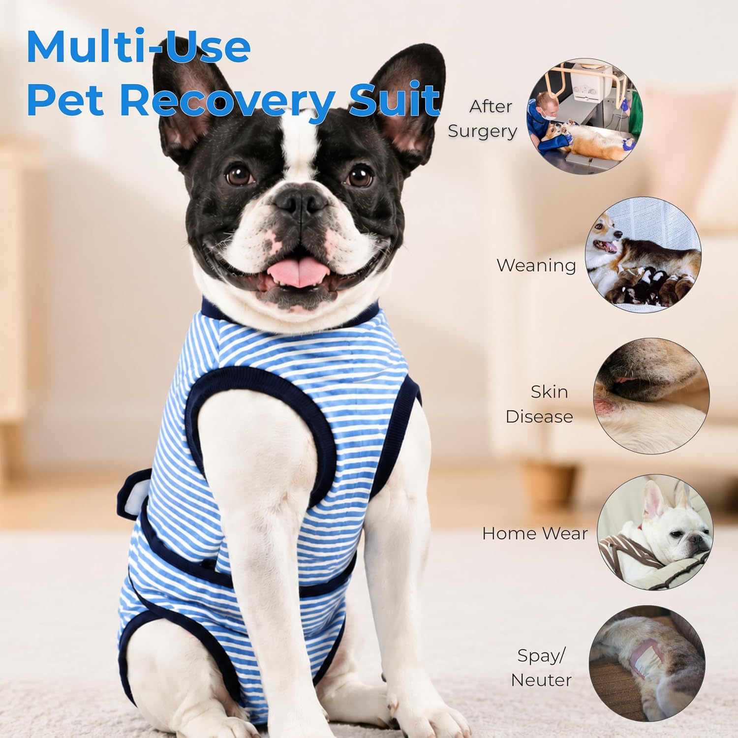 TRAJE DE RECUPERACIÓN QUIRÚRGICA PARA PERROS YIBOOAURA TALLA XS - 2