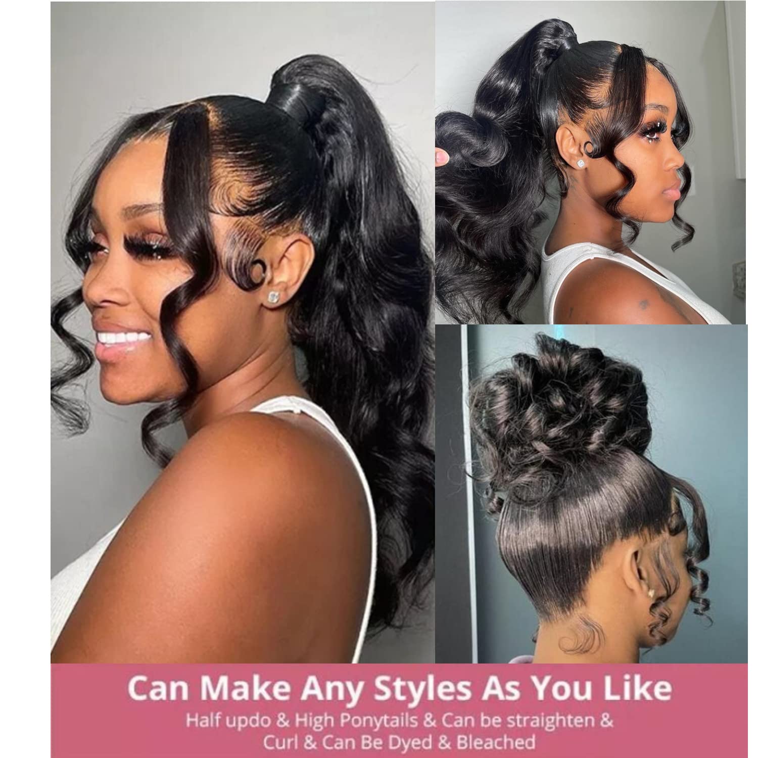 PELUCA 360 LACE FRONT BODY WAVE CABELLO HUMANO 24 PULGADAS CATTI - 3