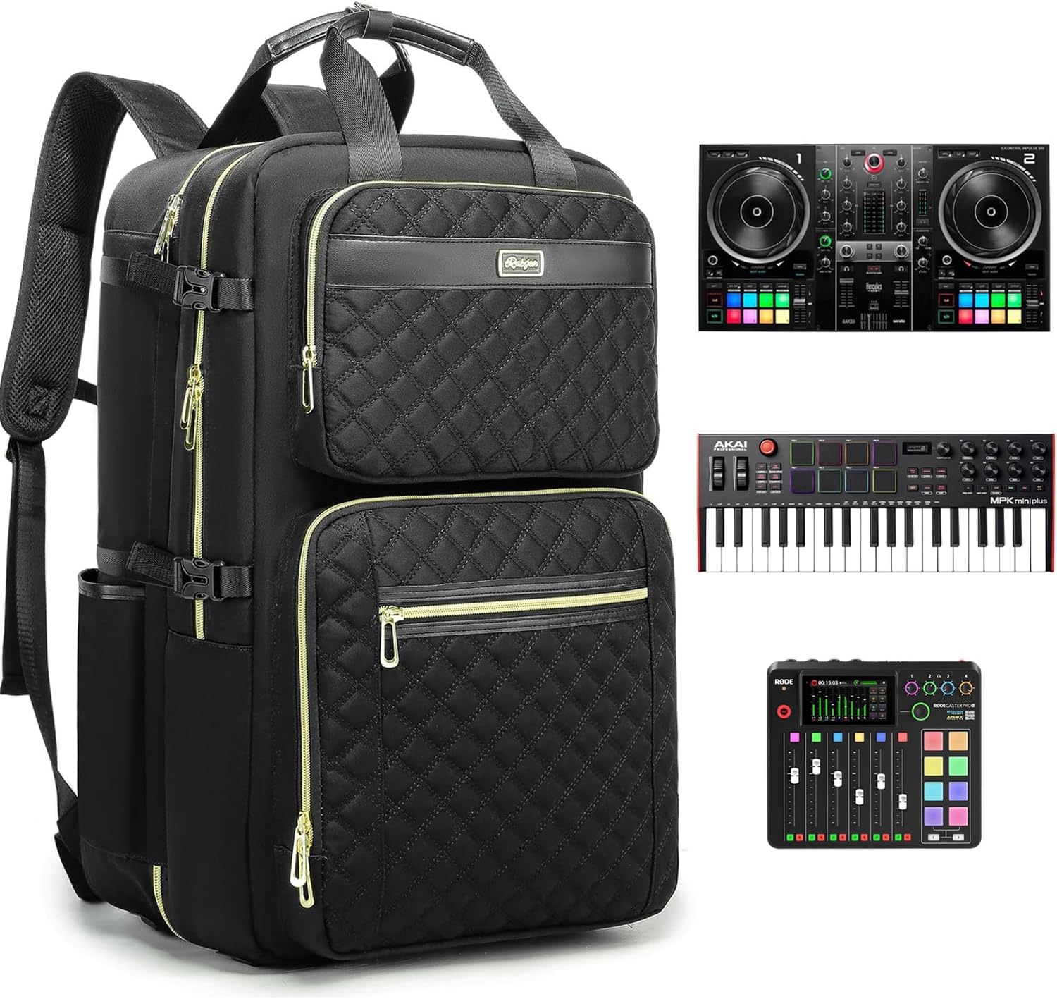 MOCHILA DJ RABJEN PARA EQUIPOS PIONEER DDJ-REV1 Y CONTROLADORES - 1
