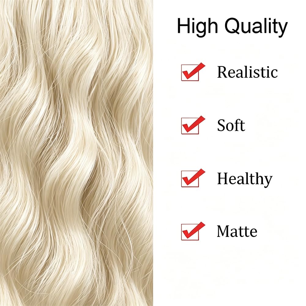 PELUCA BOB CORTA ONDULADA RUBIA SINTÉTICA CON FLEQUILLO PARA MUJER - 5