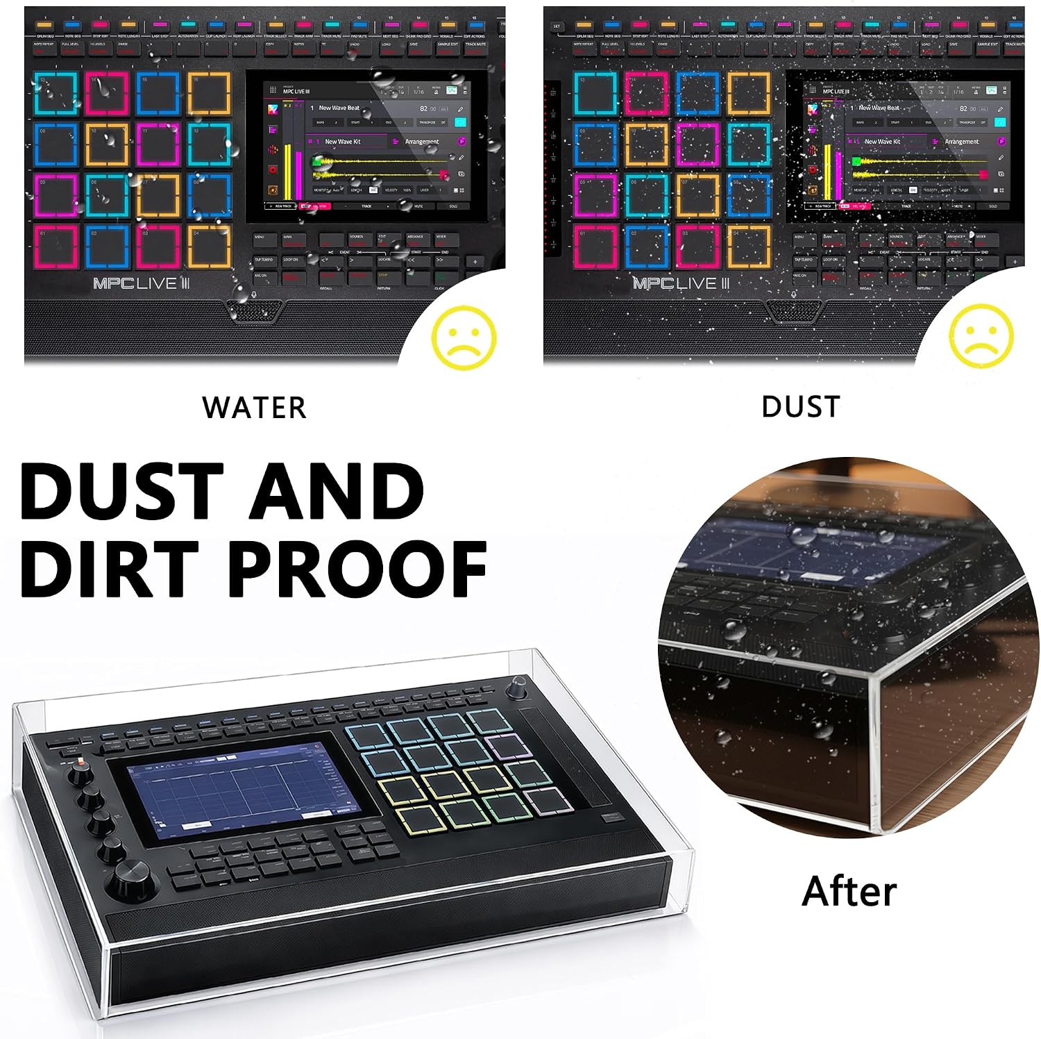 FUNDA DE TRANSPORTE MUSIIN PARA MPC LIVE III CON CUBIERTA ACRÍLICA - 5