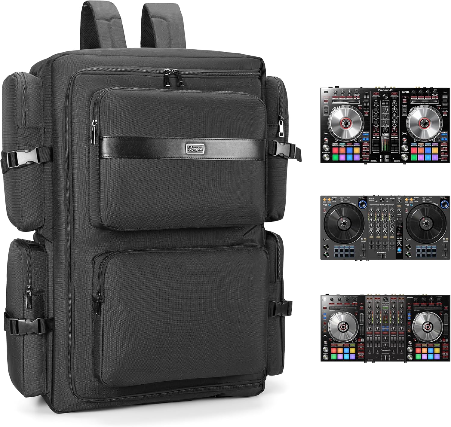 MOCHILA DJ RABJEN PARA MEZCLADORES PIONEER DDJ-SR2, DDJ-FLX6-GT Y RANE ONE - 1