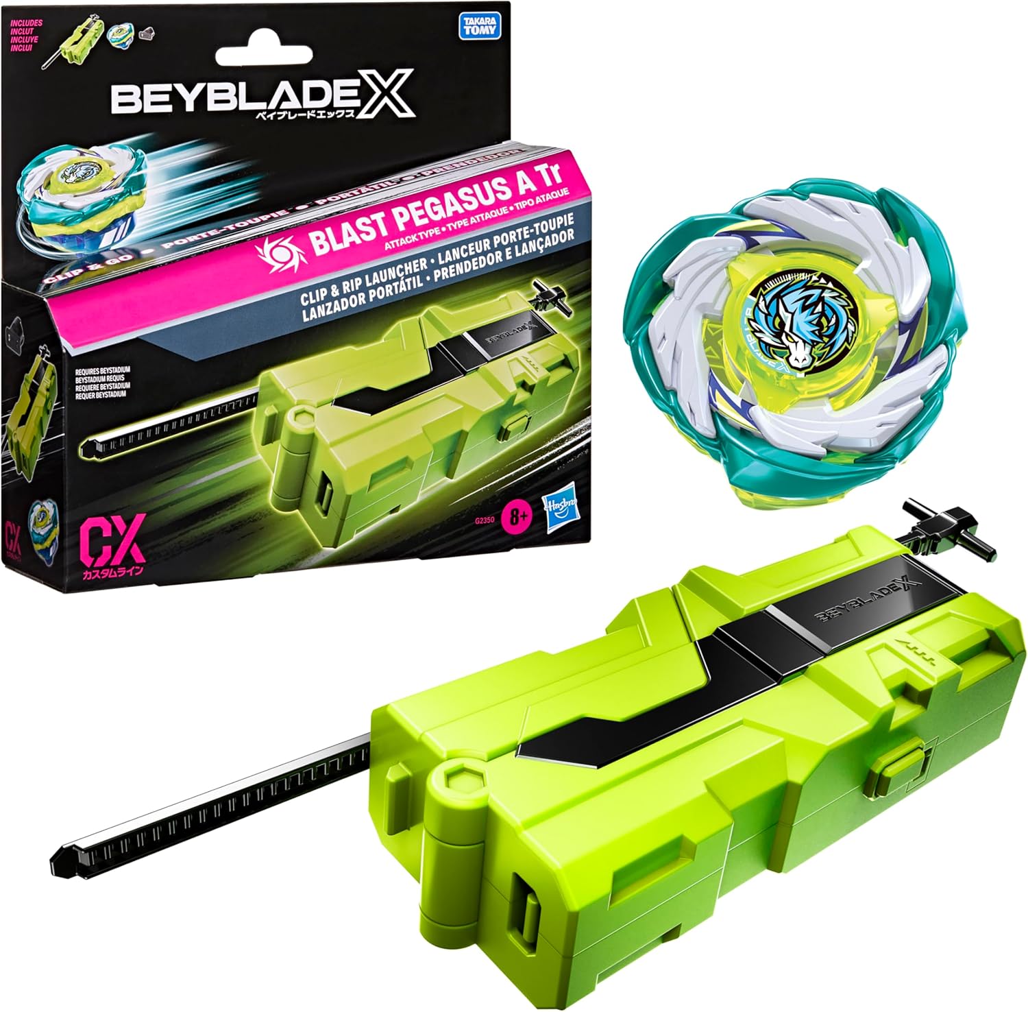 GAMEPAD BEYBLADE X CLIP Y RIP LAUNCHER CON TOP BLAST PEGASUS A TR RIGHT-SPIN ATTACK TYPE - 1