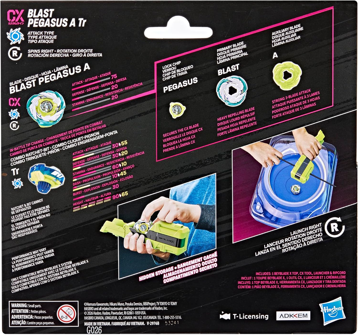 GAMEPAD BEYBLADE X CLIP Y RIP LAUNCHER CON TOP BLAST PEGASUS A TR RIGHT-SPIN ATTACK TYPE - 2