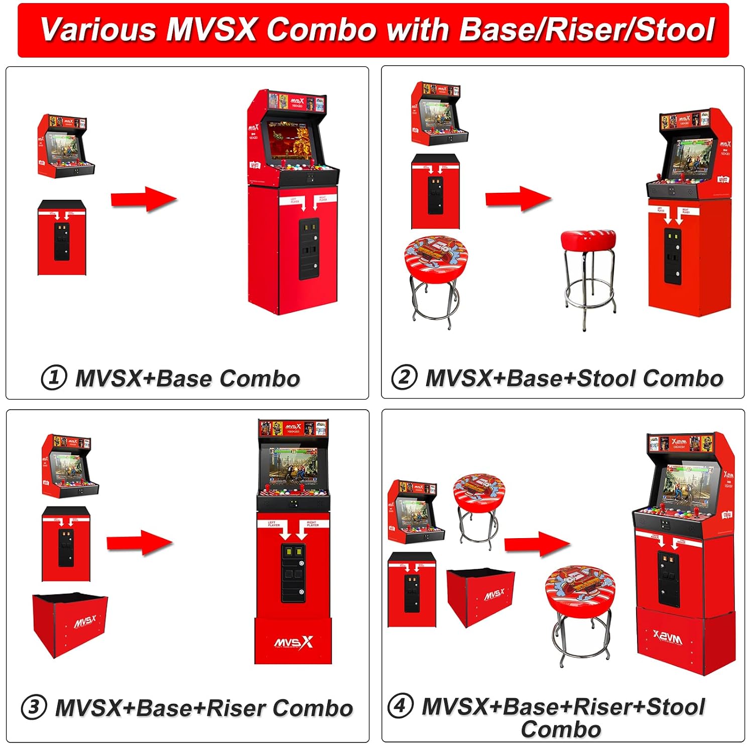 CONSOLA ARCADE UNICO MVSX CON 50 JUEGOS RETRO SNK PRECARGADOS - 3