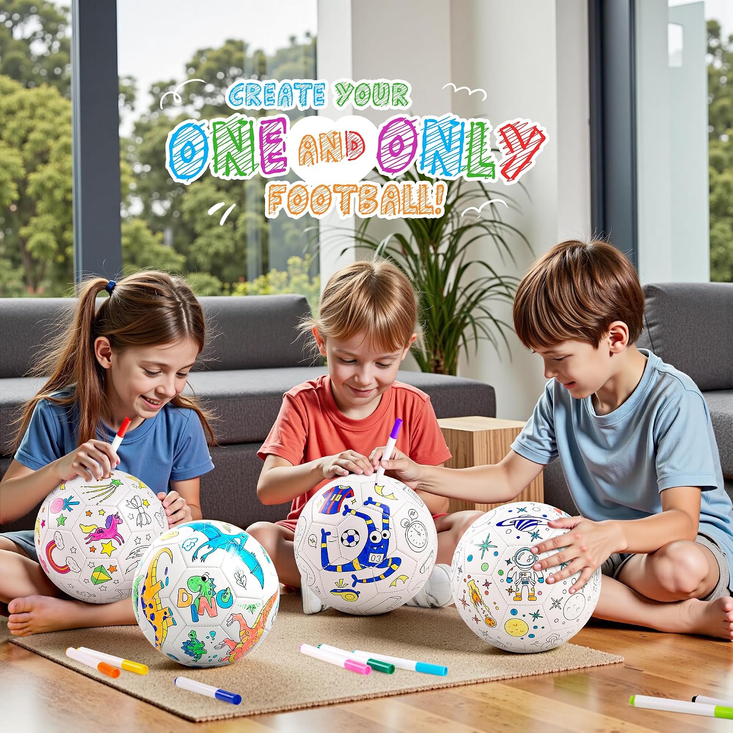 BALÓN DE FÚTBOL ZOOJOY COLOR YOUR OWN BLANCO MONSTRUO TALLA 3 - 2