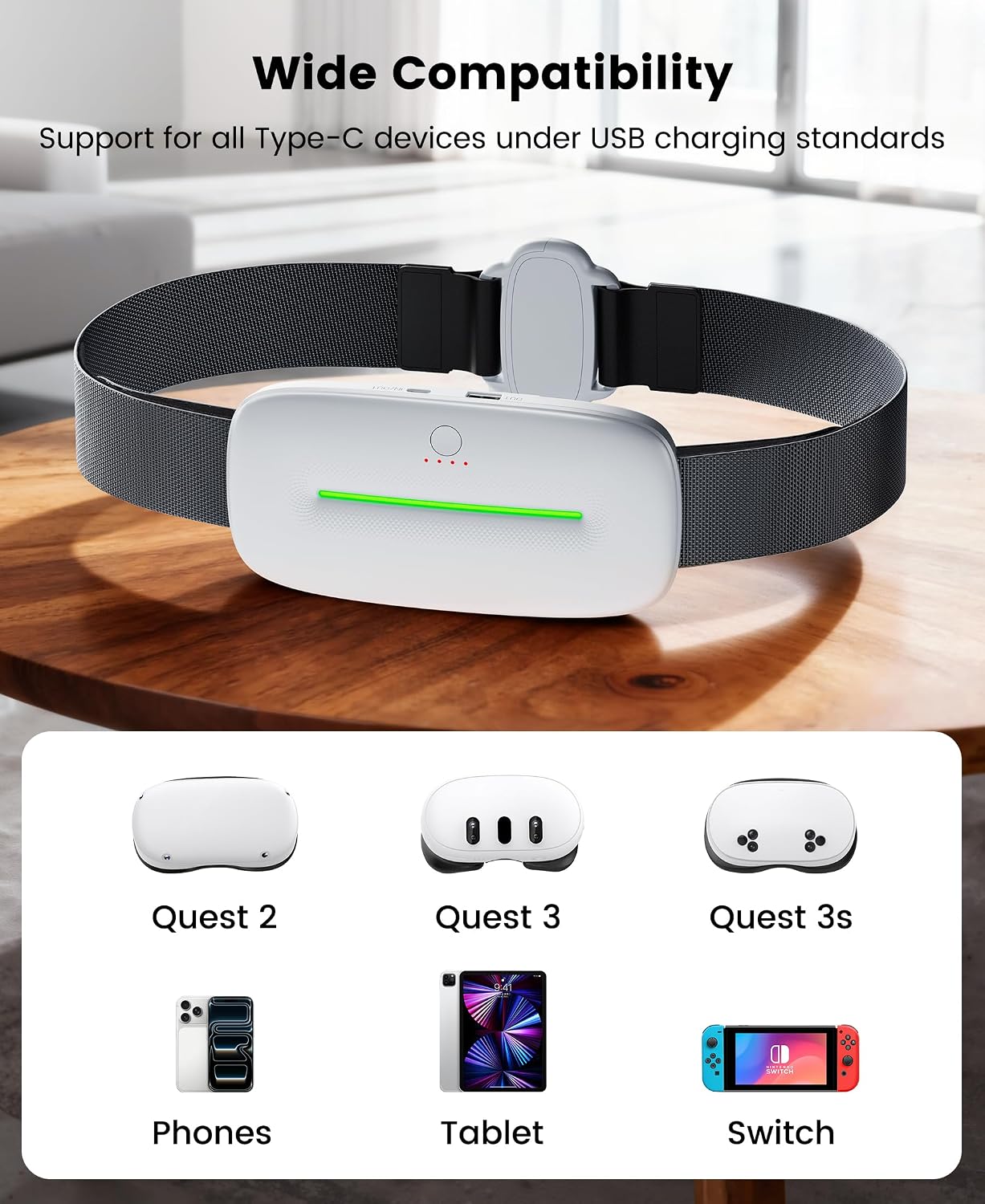 BATERÍA PORTÁTIL PARA CINTURA KAWAYE VR 12000MAH PARA META QUEST 3S/3/2 - 2