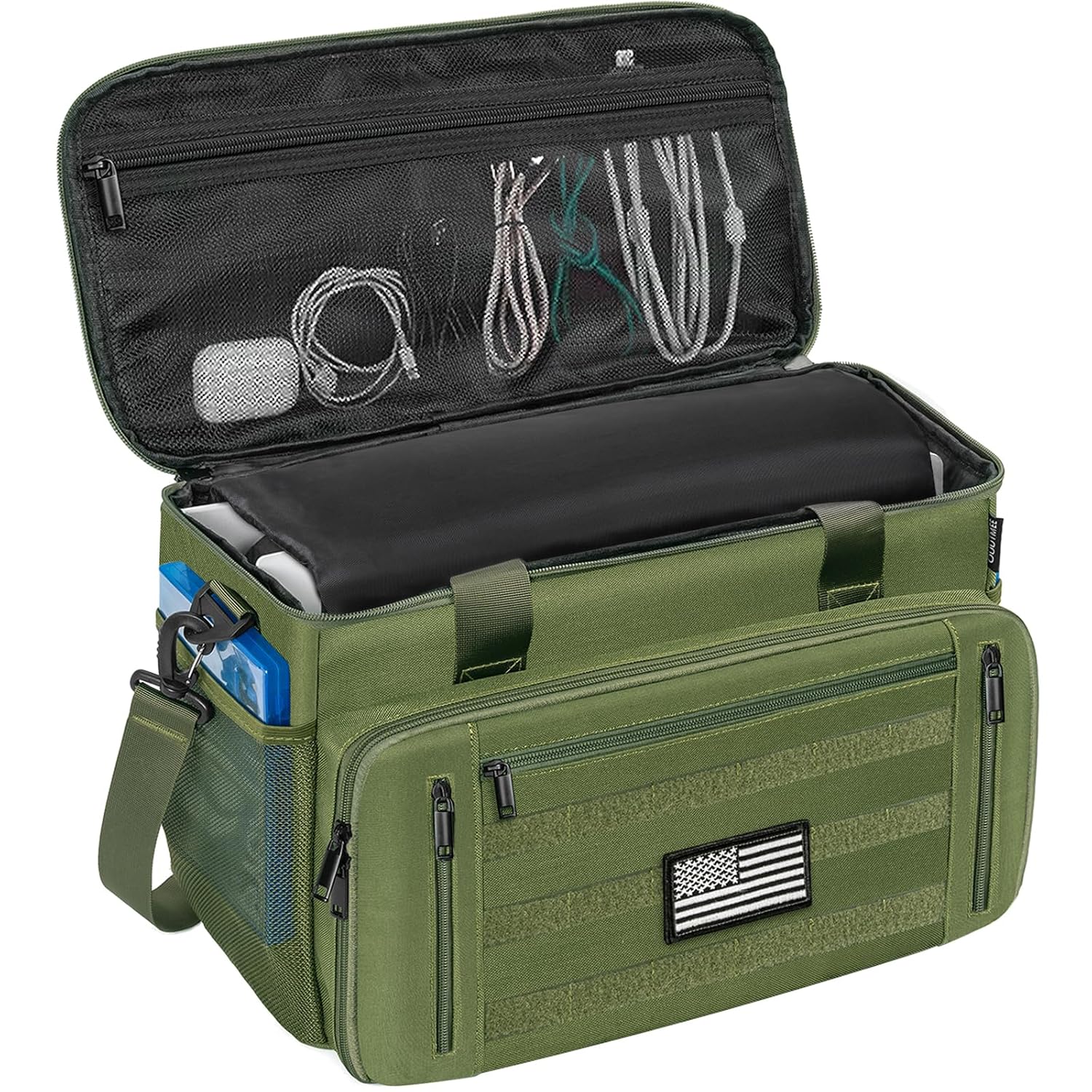 BOLSO TÁCTICO PARA CONSOLA OUUTMEE COMPATIBLE CON PS5/PS5 PRO/PS5 SLIM VERDE - 1