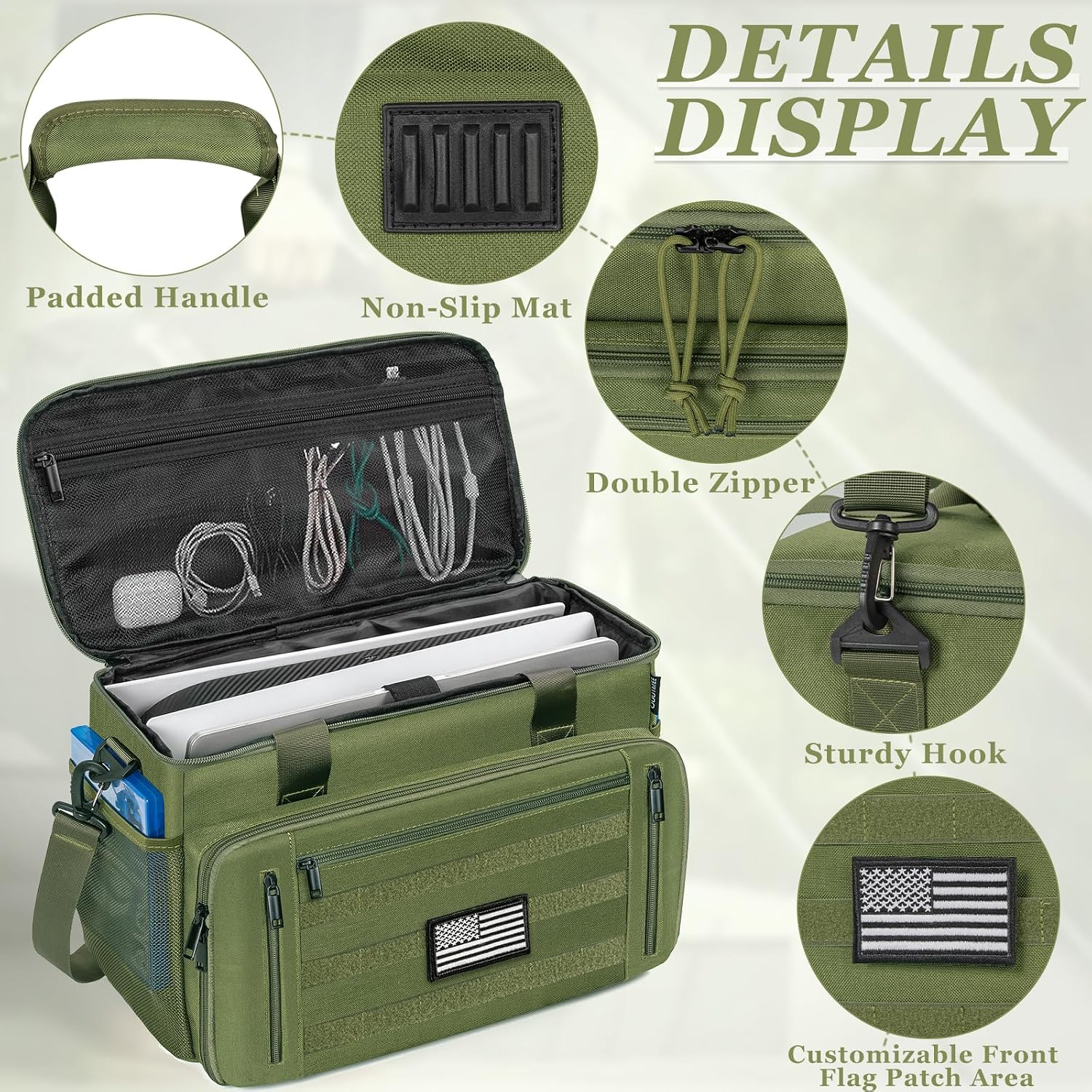 BOLSO TÁCTICO PARA CONSOLA OUUTMEE COMPATIBLE CON PS5/PS5 PRO/PS5 SLIM VERDE - 4