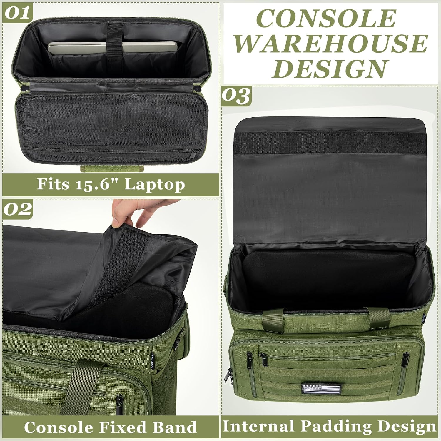 BOLSO TÁCTICO PARA CONSOLA OUUTMEE COMPATIBLE CON PS5/PS5 PRO/PS5 SLIM VERDE - 5